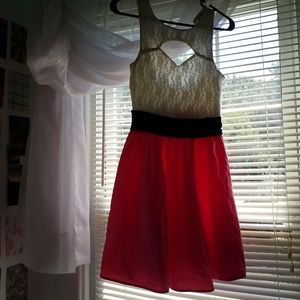 Pink and white dress